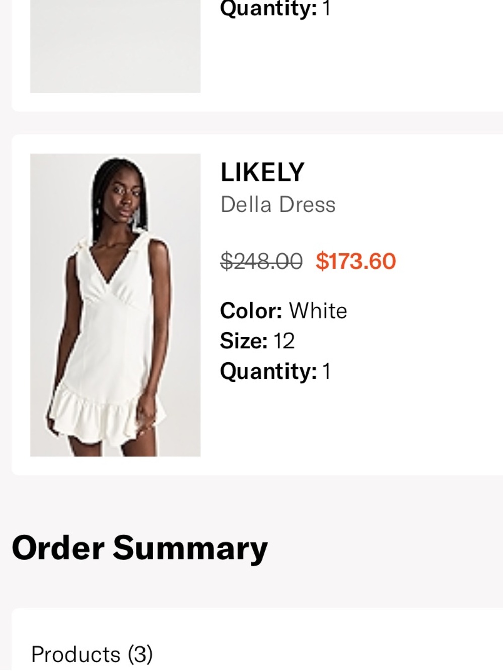 Likely Cream V-Neck Dress size 12